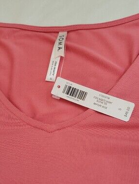 Women's V-Neck Short Sleeve Top - Pink